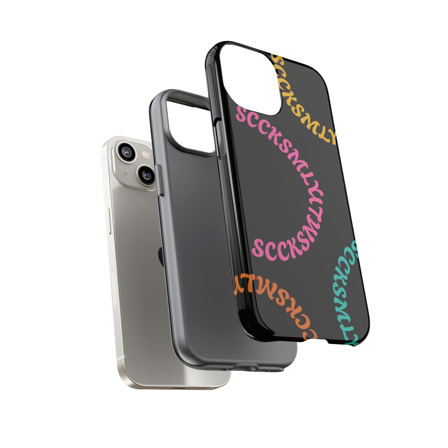 Y2K Wavy Script Tough Case for Apple- Black