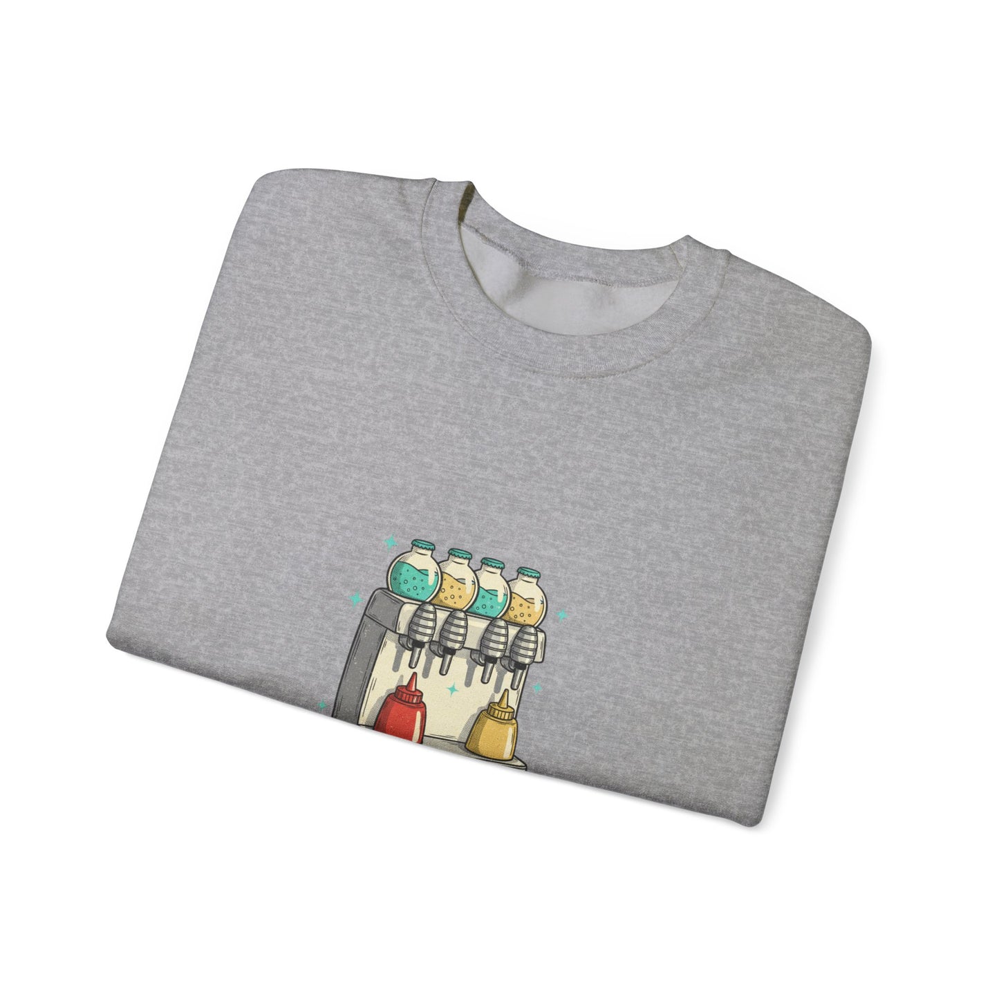 Soda Fountain Dispenser Sweatshirt | retro diner shirt, pantry label art