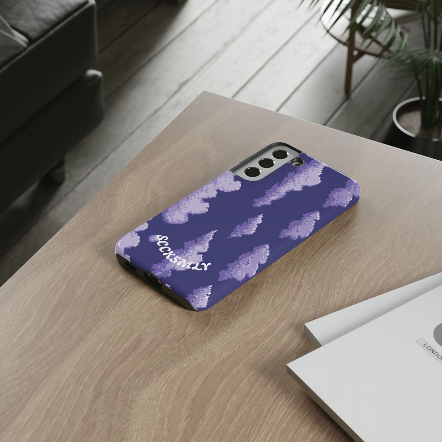 Lilac Pixel Cloud Tough Phone Case for Samsung