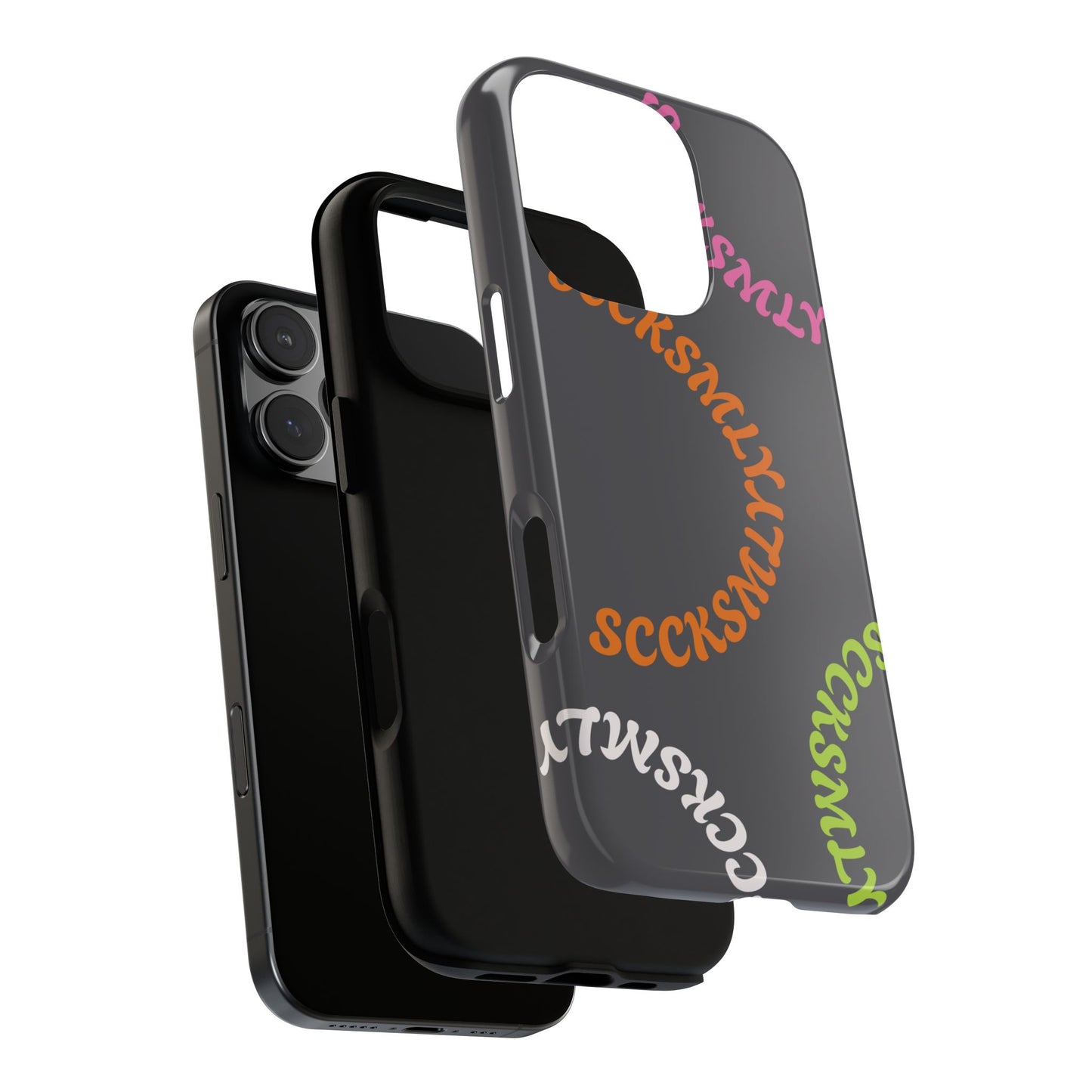 Y2K Wavy Script Tough Case for Apple- Gray