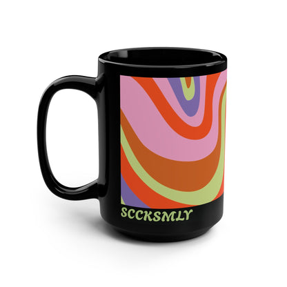Mug Curvy Swirl 15 oz — Black
