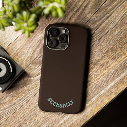 SOLID Espresso Mint Tough Phone Case for Apple