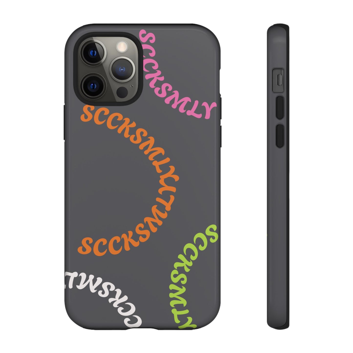 Y2K Wavy Script Tough Case for Apple- Gray