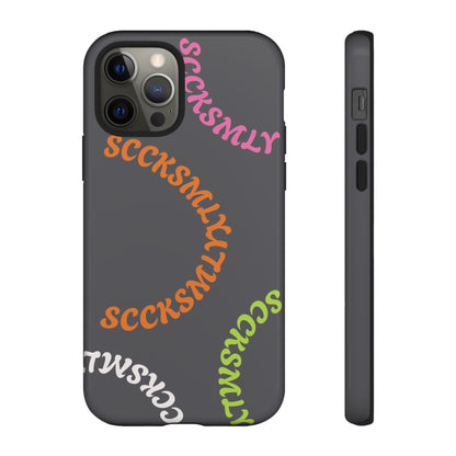 Y2K Wavy Script Tough Case for Apple- Gray