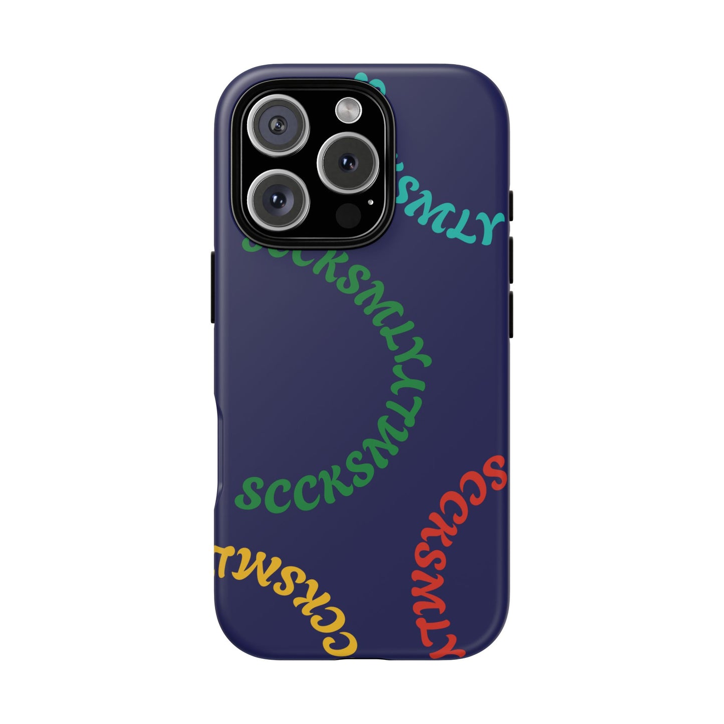 Y2K Wavy Script Tough Case for Apple- Navy Blue