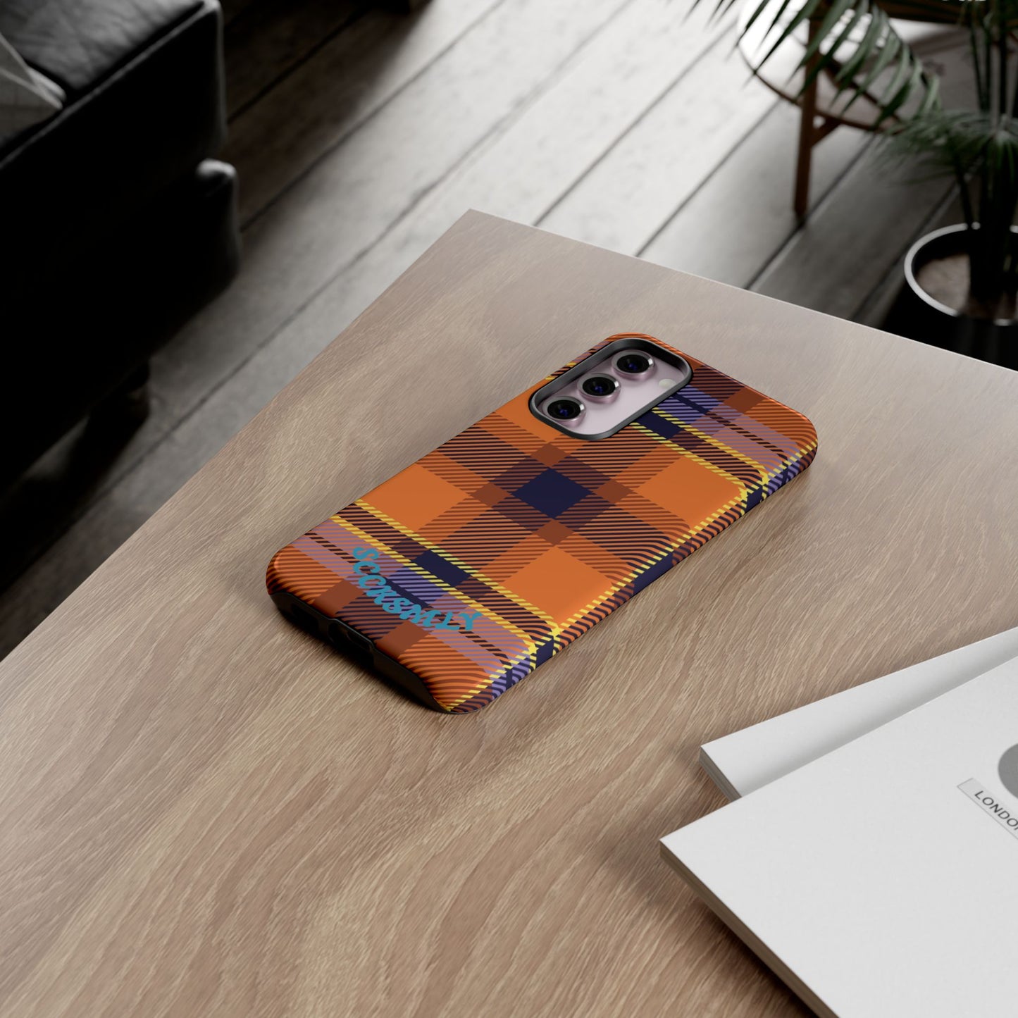 Orange Sickle Plaid Phone Case for Samsung