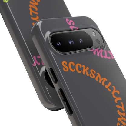 Y2K Wavy Script Tough Case for Google Pixel- Gray