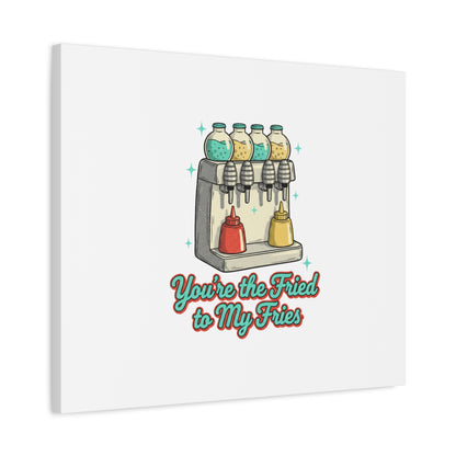 You’re the Fried to My Fries Canvas | Retro Diner Matchbook, Pantry Label Art