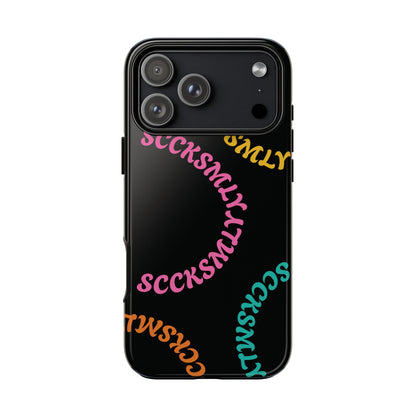 Y2K Wavy Script Tough Case for Apple- Black