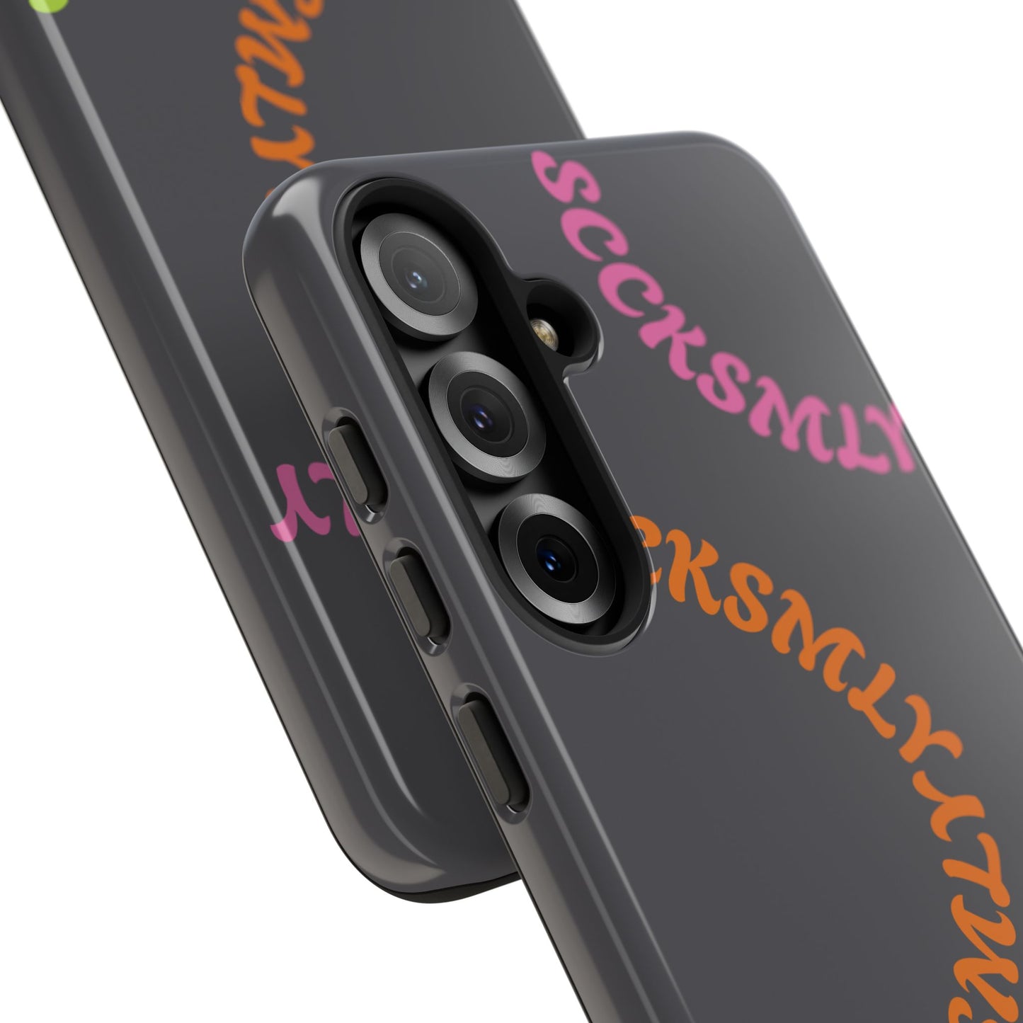 Y2K Wavy Script Tough Case for Samsung- Gray