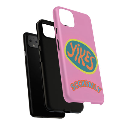 Pink "YIKES" Tough Phone Case for Google Pixel