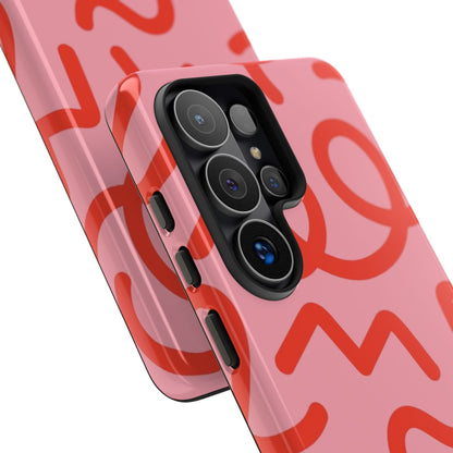 Red Candy Swirls Tough Phone Case for Samsung