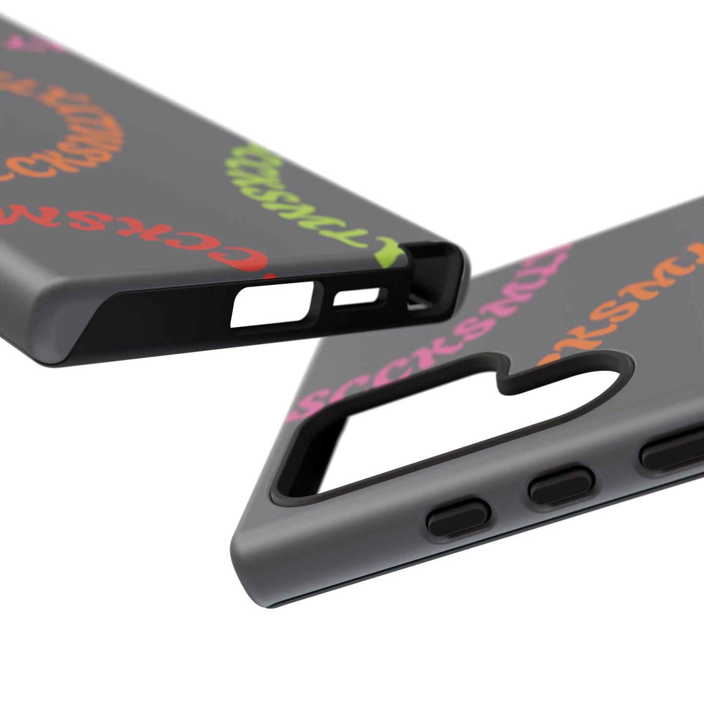 Y2K Wavy Script Tough Case for Samsung- Gray