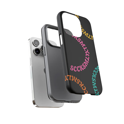 Y2K Wavy Script Tough Case for Apple- Black