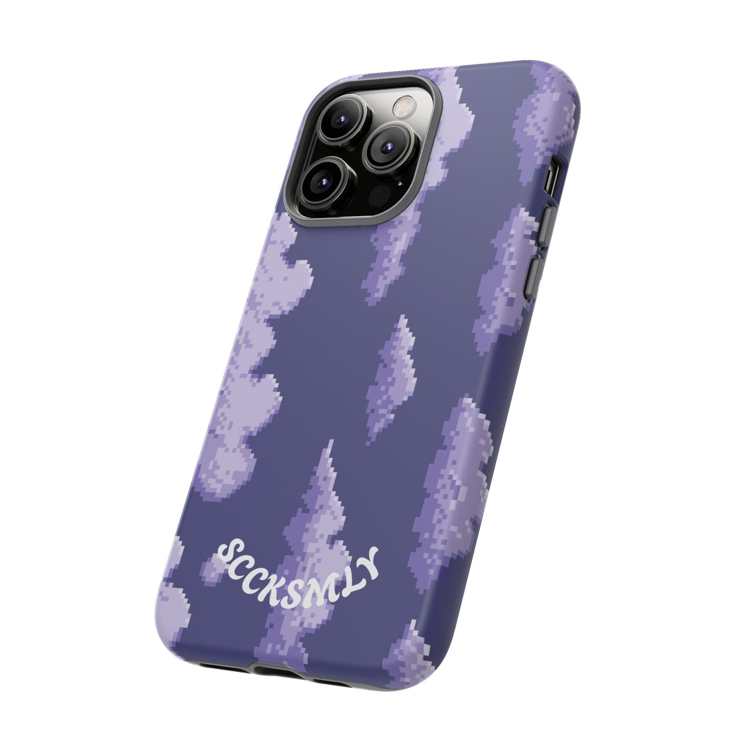 Lilac Pixel Cloud Tough Phone Case for Apple