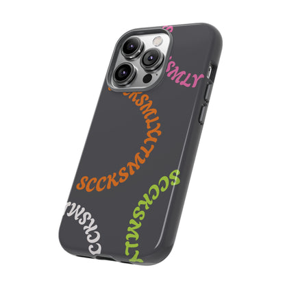 Y2K Wavy Script Tough Case for Apple- Gray