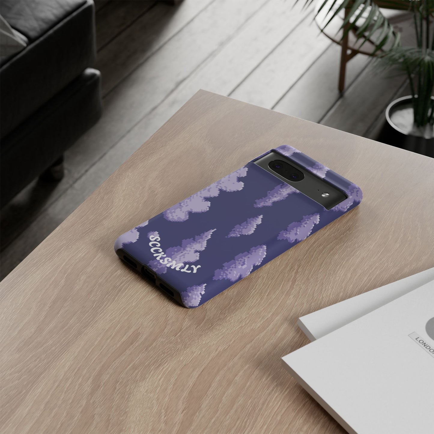 Lilac Pixel Cloud Tough Phone Case for Google Pixel
