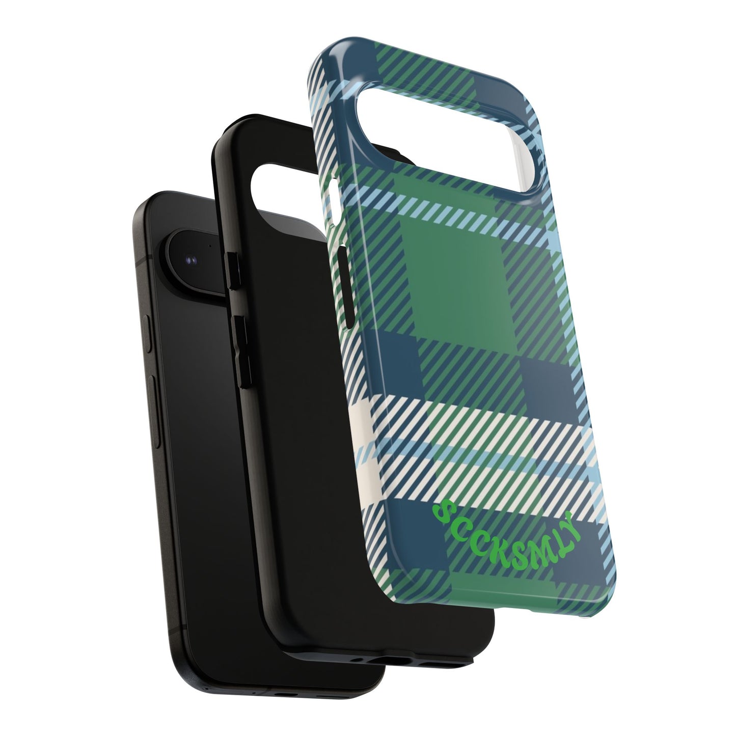 Earth and Sky Plaid Tough Phone Case for Google Pixel