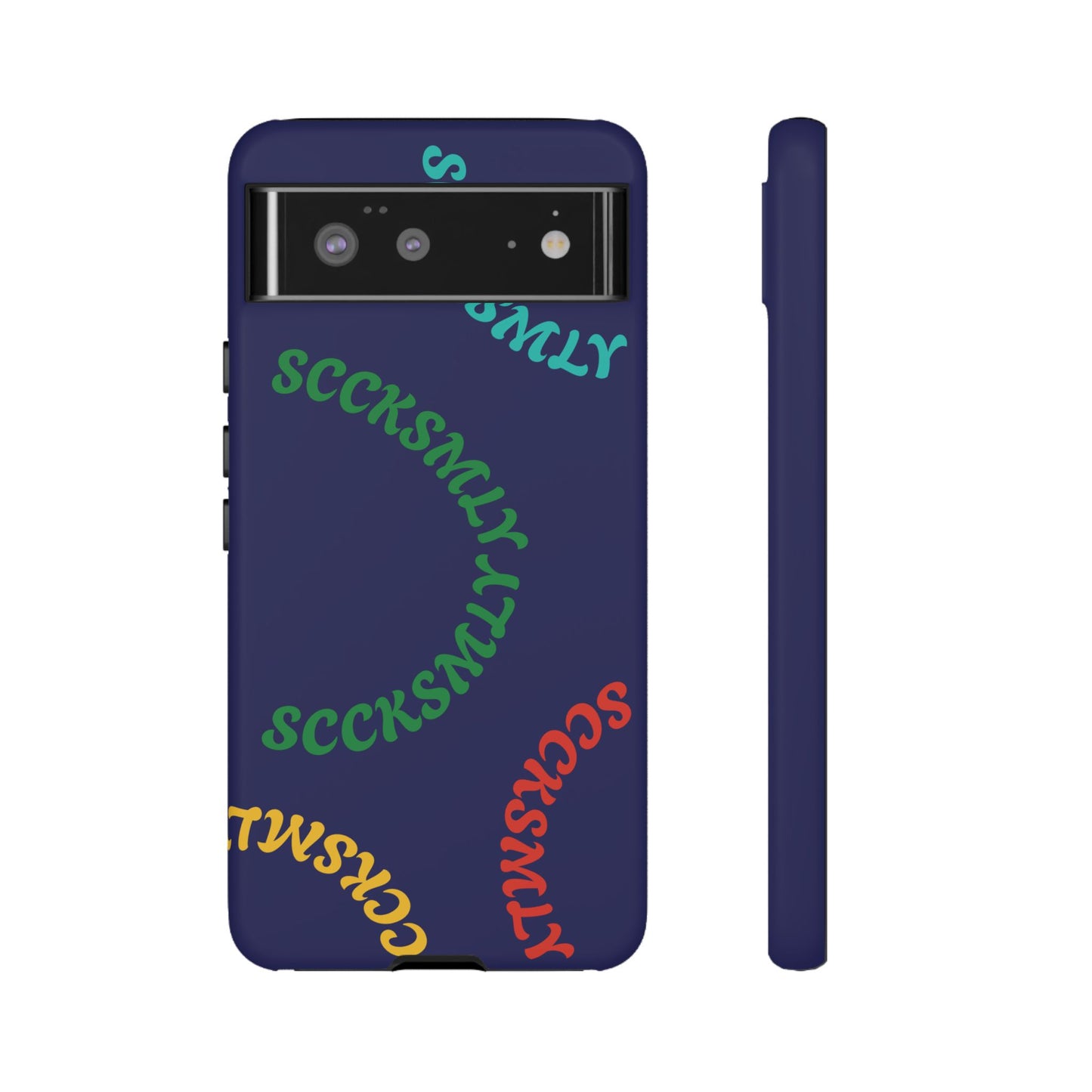Y2K Wavy Script Tough Case for Google Pixel- Navy Blue