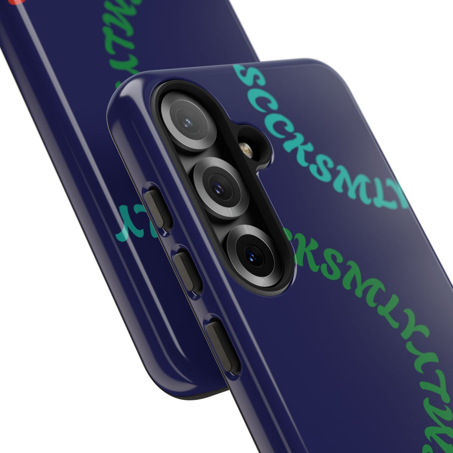 Y2K Wavy Script Tough Case for Samsung- Navy Blue