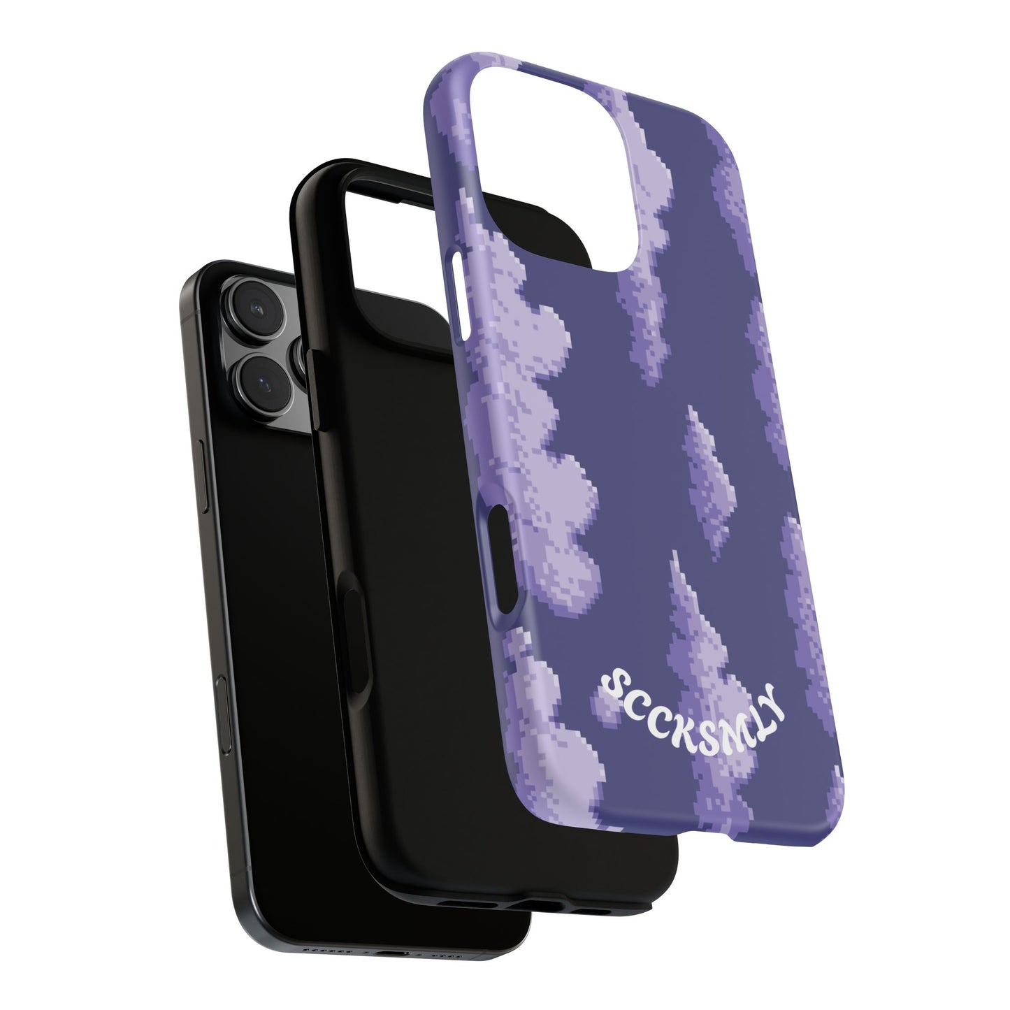 Lilac Pixel Cloud Tough Phone Case for Apple