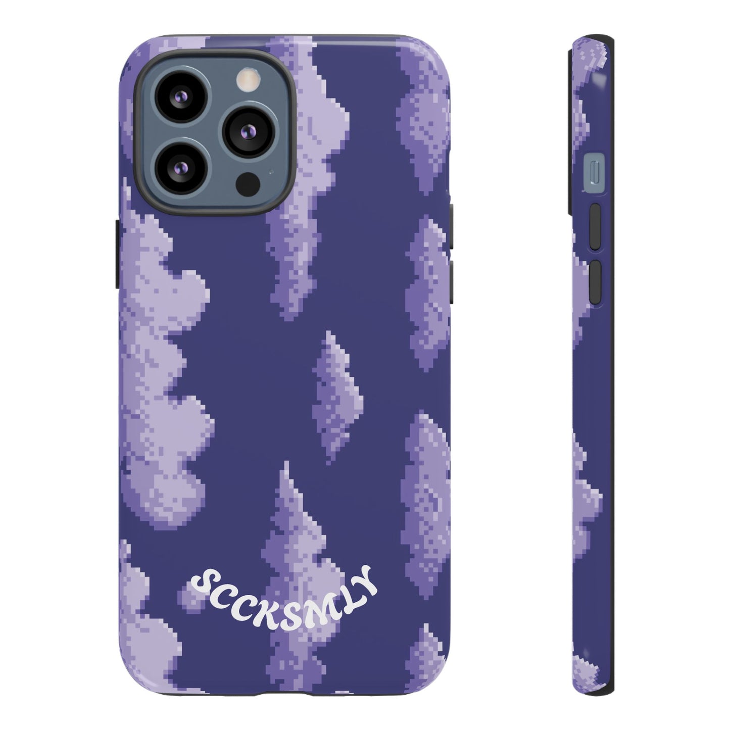 Lilac Pixel Cloud Tough Phone Case for Apple
