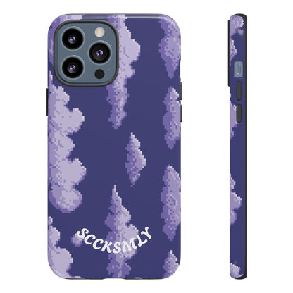 Lilac Pixel Cloud Tough Phone Case for Apple