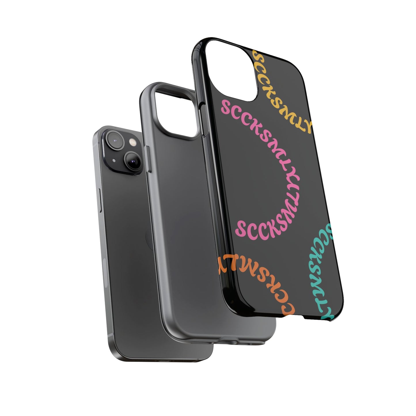 Y2K Wavy Script Tough Case for Apple- Black