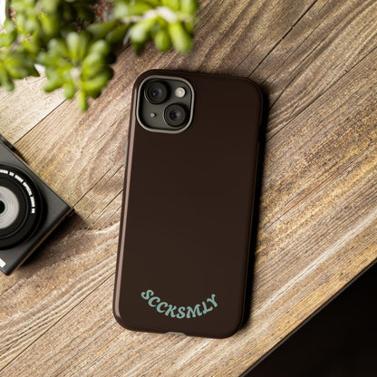 SOLID Espresso Mint Tough Phone Case for Apple