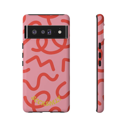 Red Candy Swirls Tough Phone Case for Google