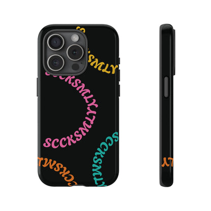 Y2K Wavy Script Tough Case for Apple- Black