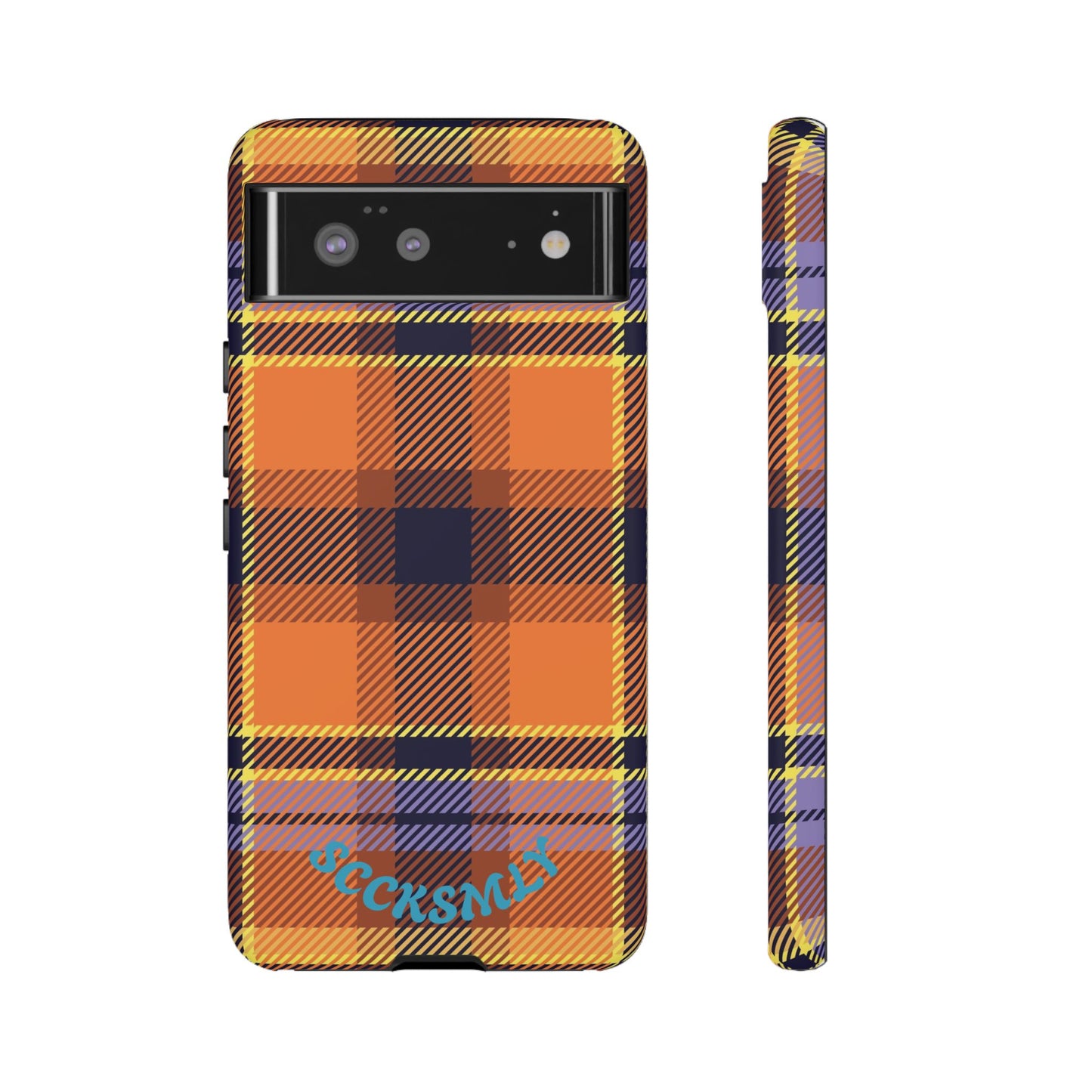 Orange Sickle Plaid Phone Case for Google Pixel