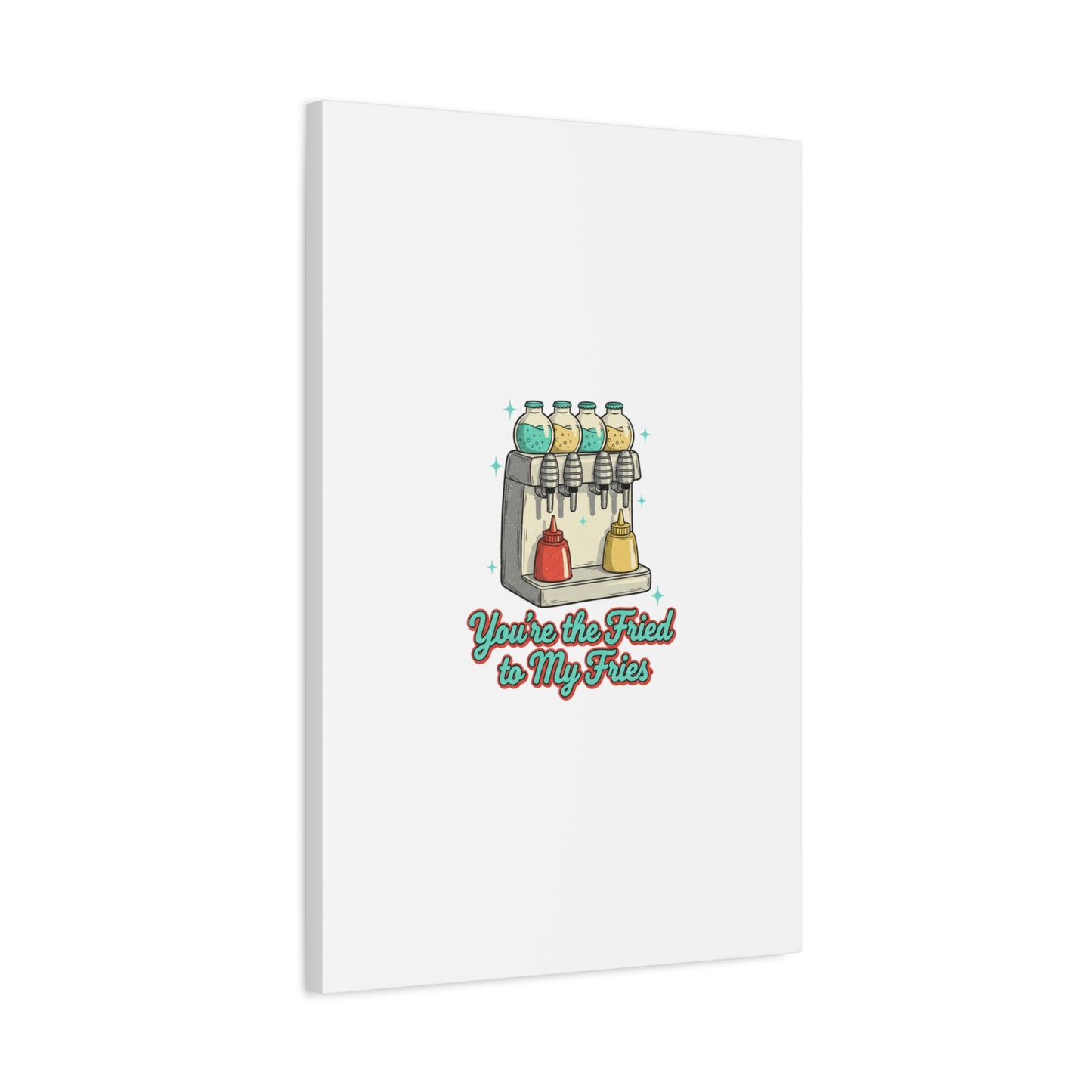 You’re the Fried to My Fries Canvas | Retro Diner Matchbook, Pantry Label Art