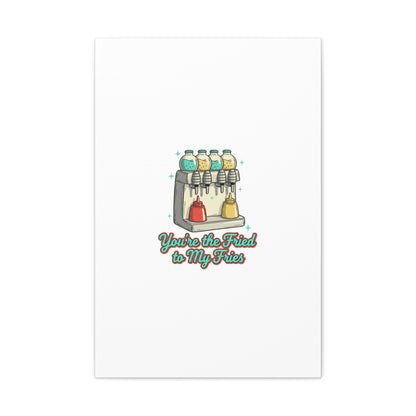 You’re the Fried to My Fries Canvas | Retro Diner Matchbook, Pantry Label Art