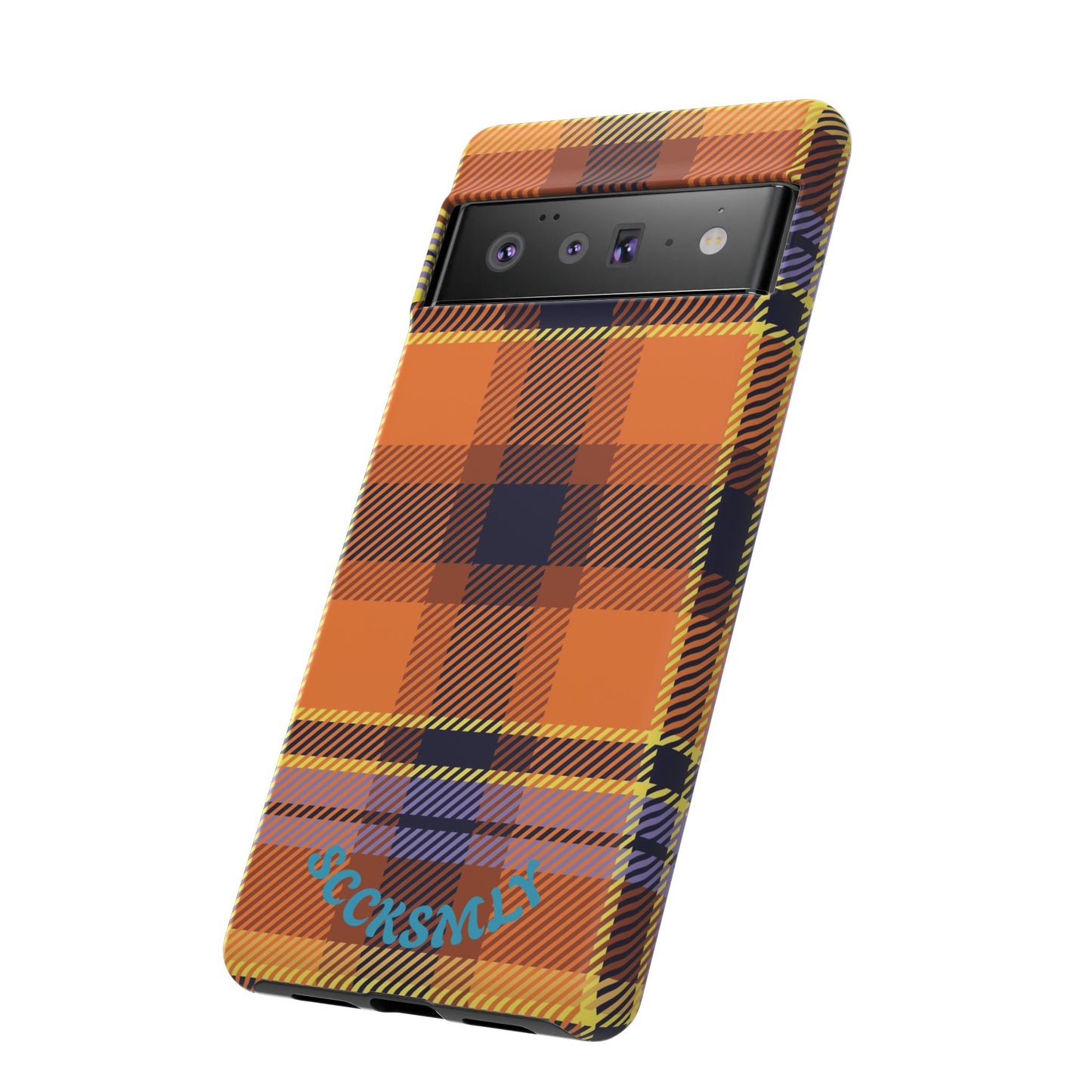 Orange Sickle Plaid Phone Case for Google Pixel