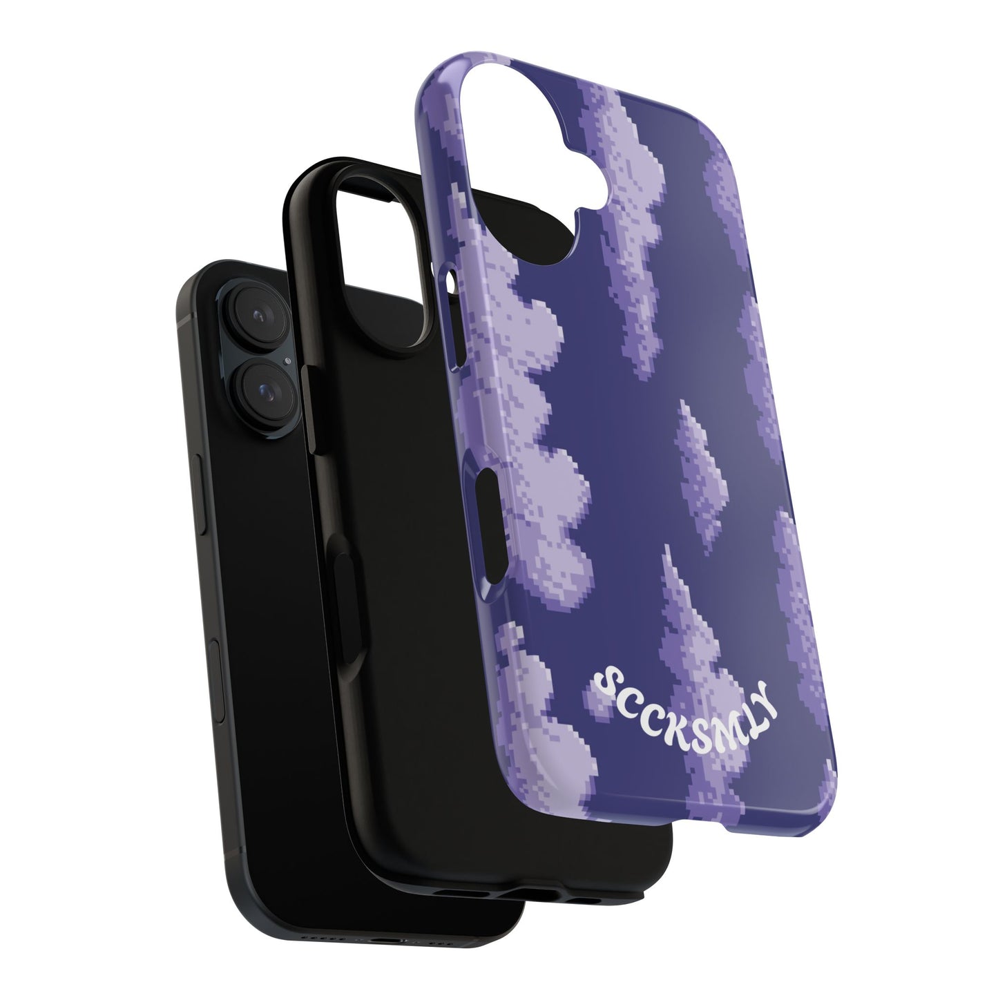 Lilac Pixel Cloud Tough Phone Case for Apple