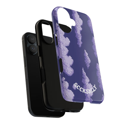 Lilac Pixel Cloud Tough Phone Case for Apple