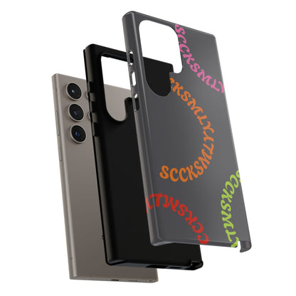 Y2K Wavy Script Tough Case for Samsung- Gray