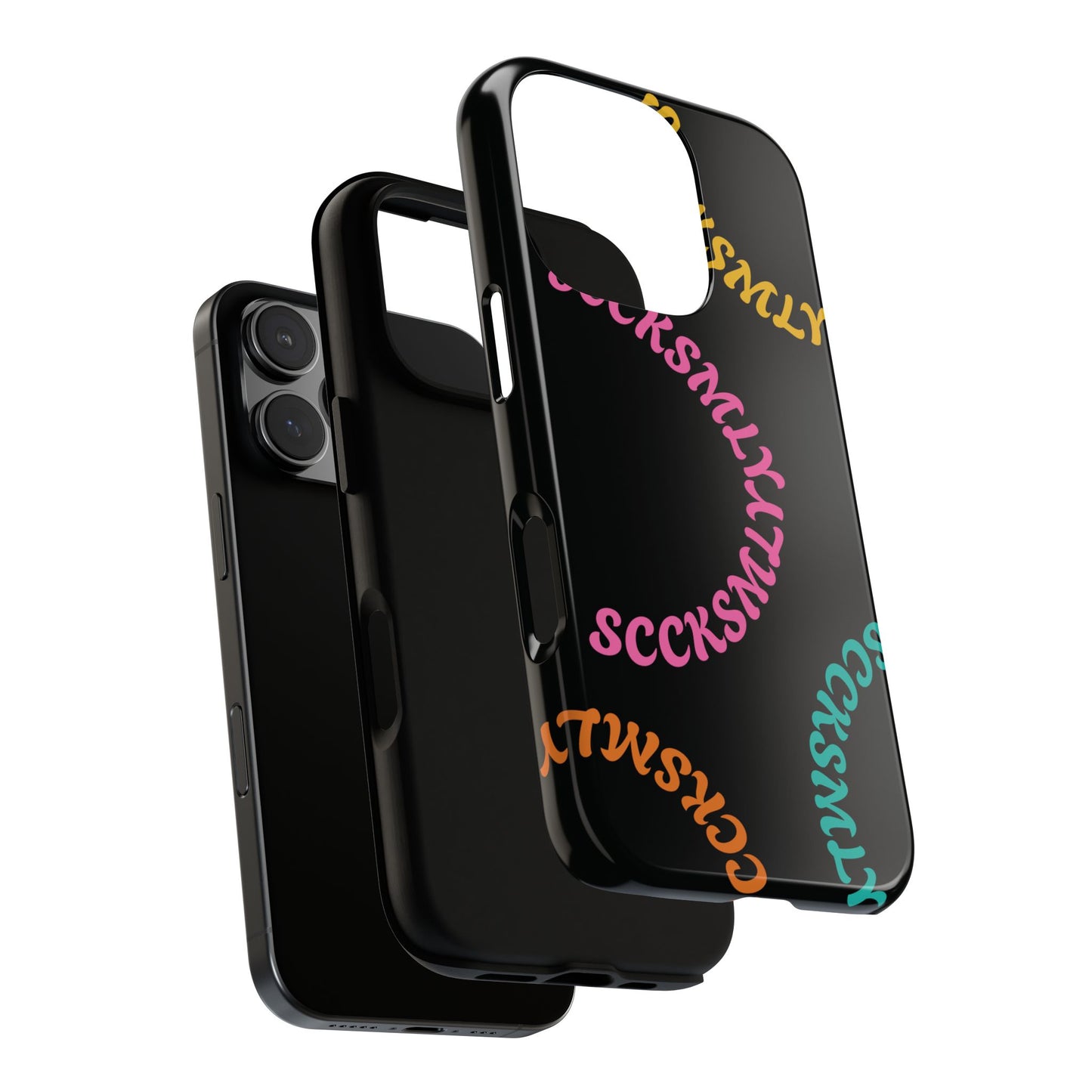 Y2K Wavy Script Tough Case for Apple- Black