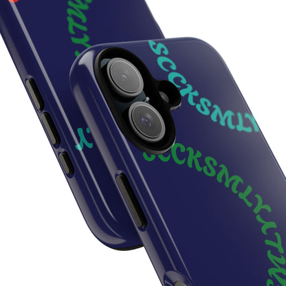 Y2K Wavy Script Tough Case for Apple- Navy Blue