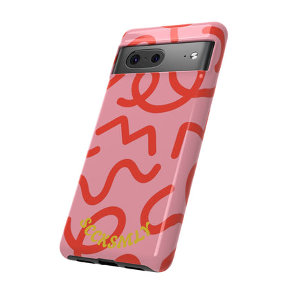 Red Candy Swirls Tough Phone Case for Google