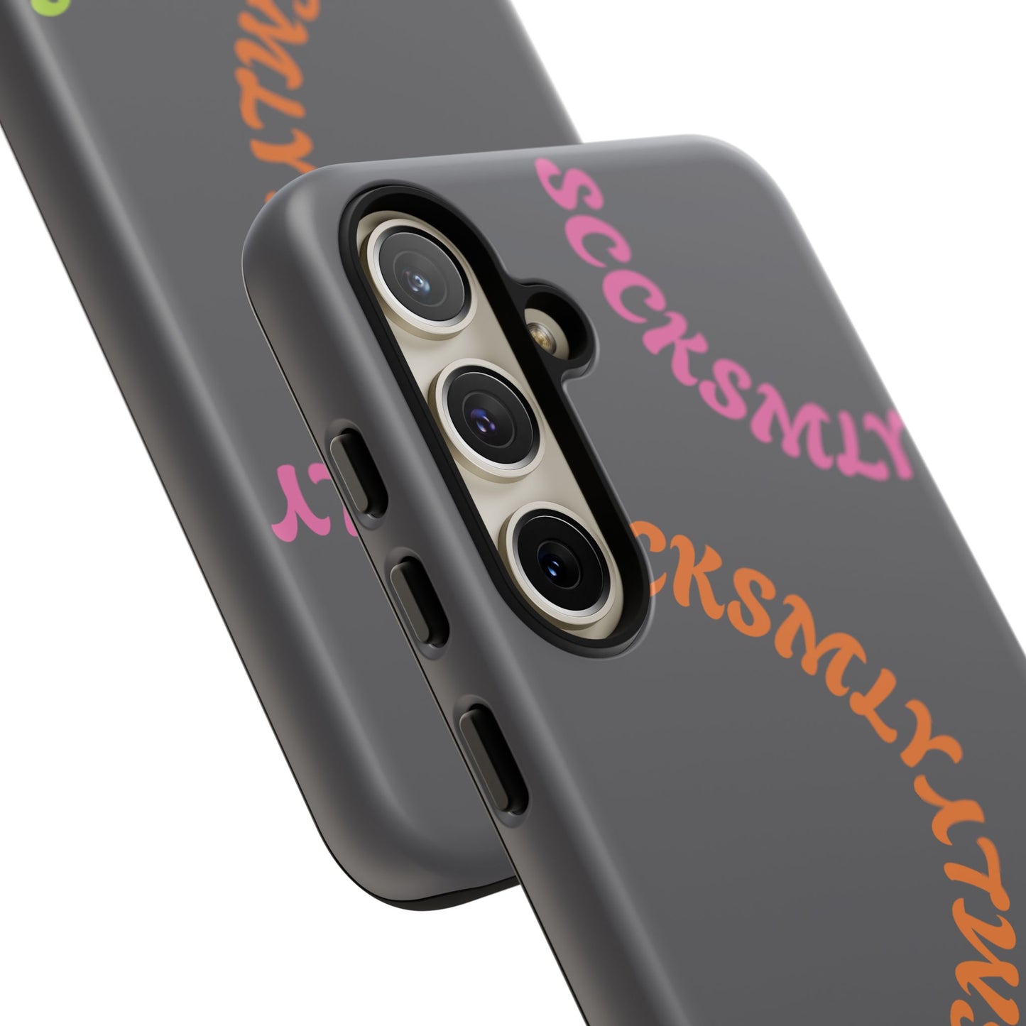 Y2K Wavy Script Tough Case for Samsung- Gray