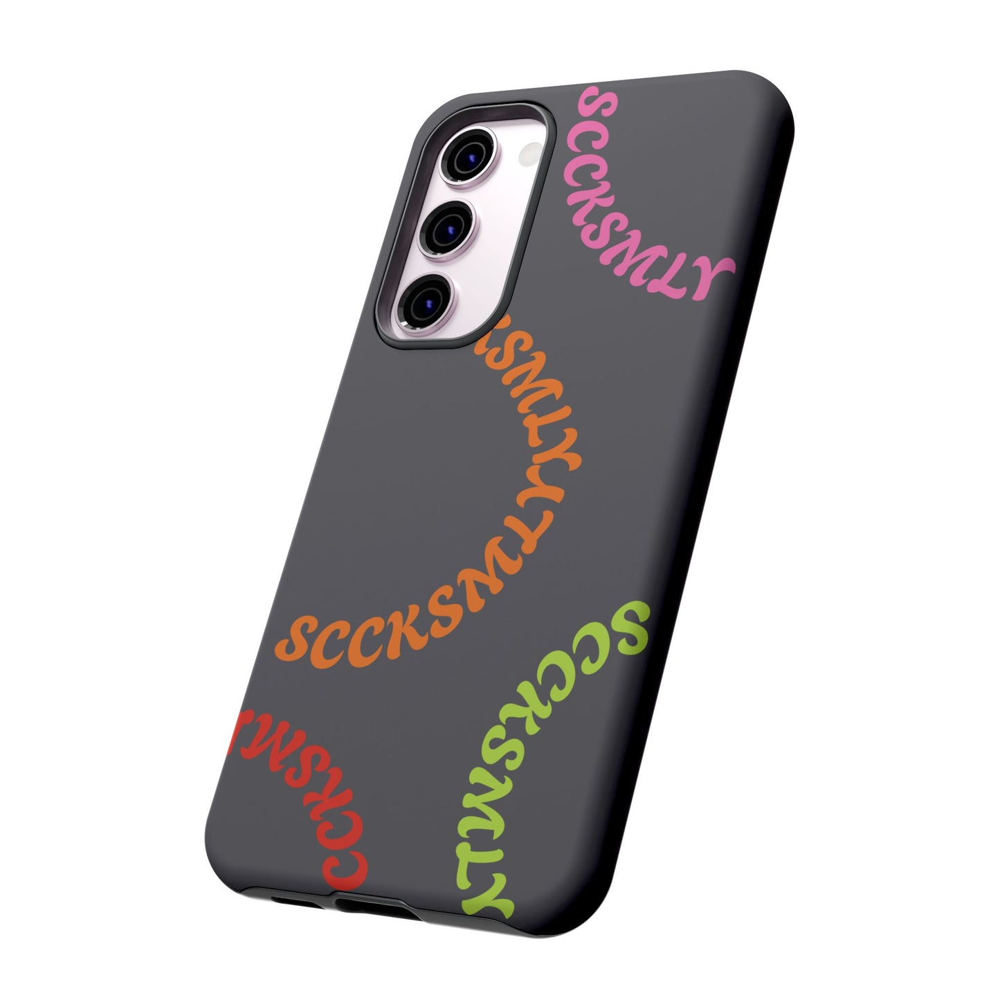 Y2K Wavy Script Tough Case for Samsung- Gray
