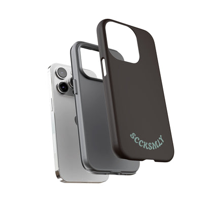 SOLID Espresso Mint Tough Phone Case for Apple
