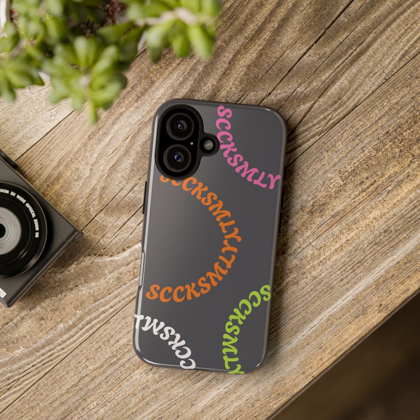 Y2K Wavy Script Tough Case for Apple- Gray