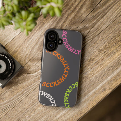 Y2K Wavy Script Tough Case for Apple- Gray
