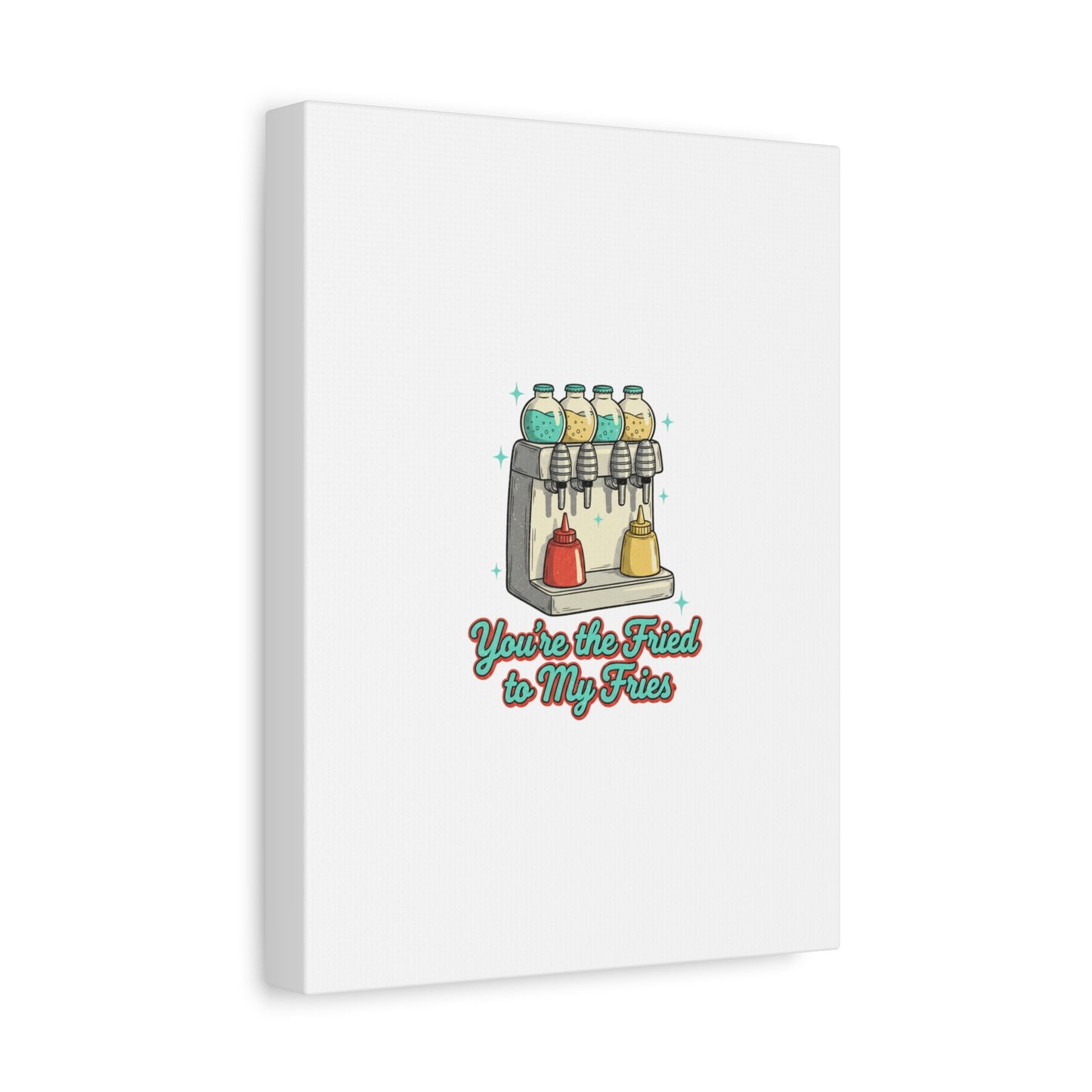 You’re the Fried to My Fries Canvas | Retro Diner Matchbook, Pantry Label Art