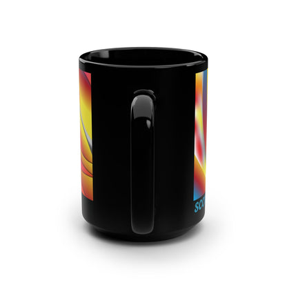 Mug Modern Retro Rainbow 15oz — Black