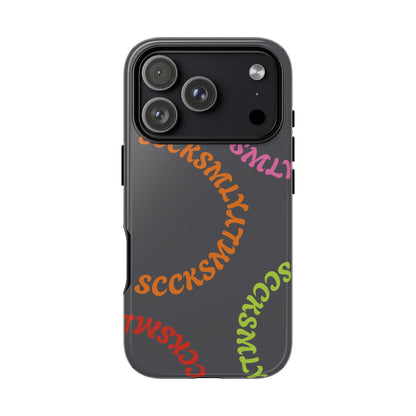 Y2K Wavy Script Tough Case for Apple- Gray
