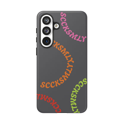 Y2K Wavy Script Tough Case for Samsung- Gray